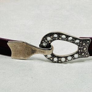 Garuglieri Belt Womens Medium Purple Snakeskin Rhinestone Leather Western